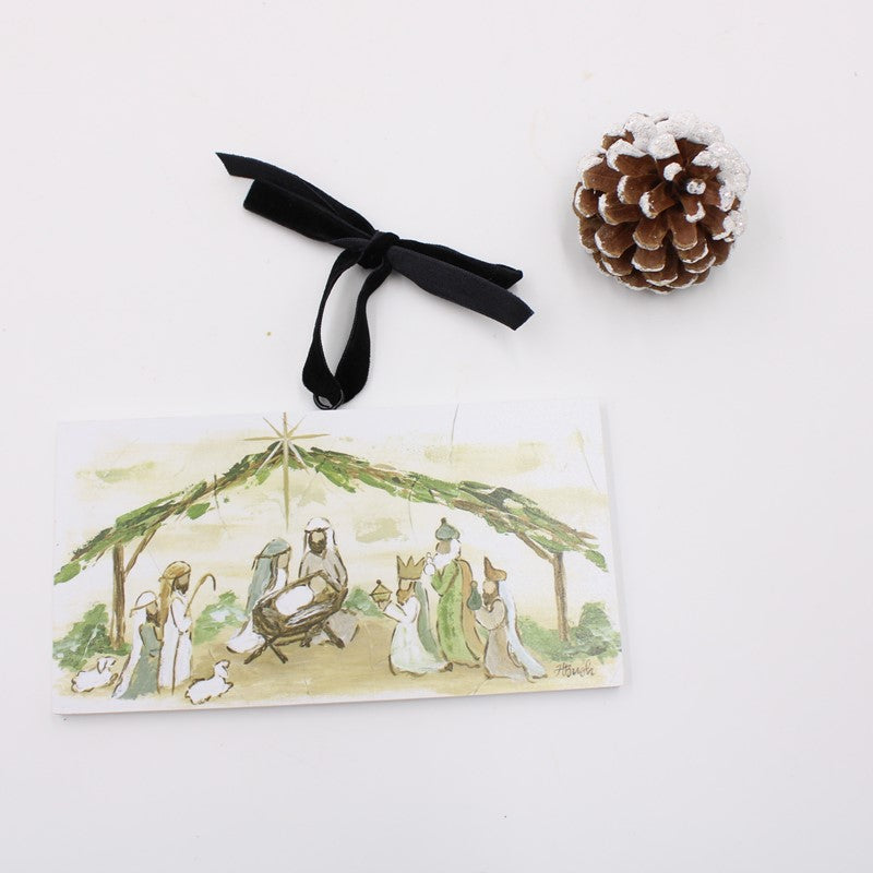 6x3 MDF Evergreen Nativity Ornament
