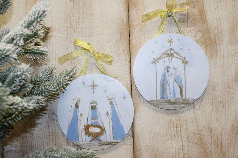 Round Nativity Ornament