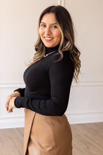 Ribbed Turtleneck, Black