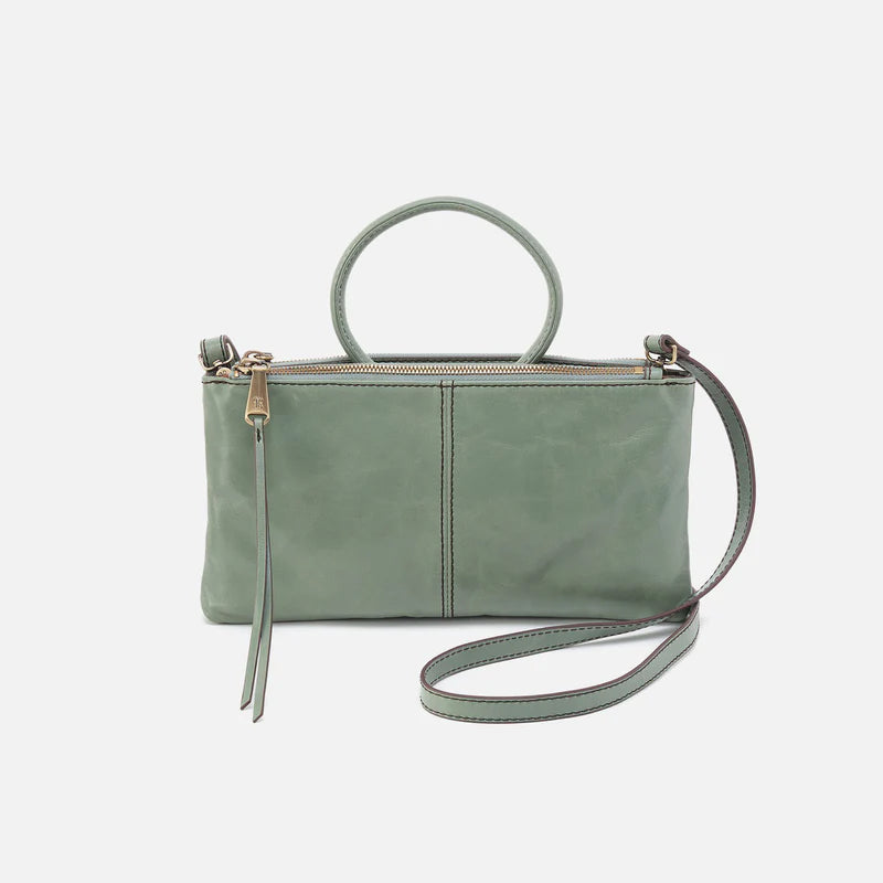 Sable Crossbody in Polished Leather - Jade
