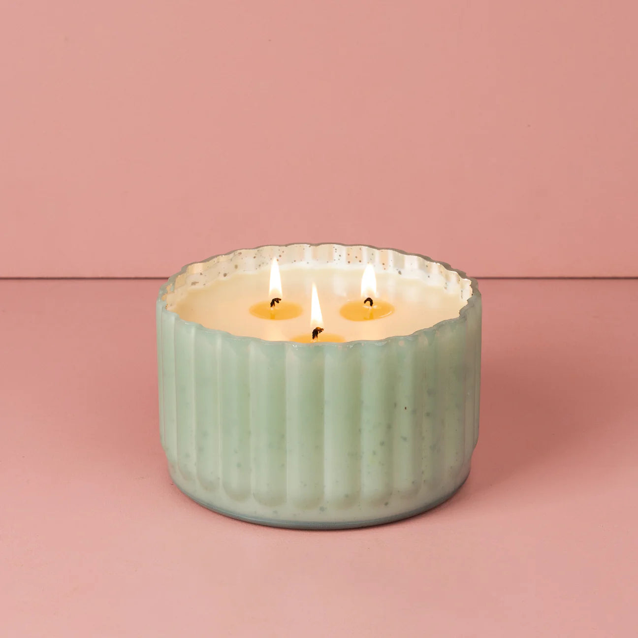 Teal Glass Sweet Grace 3-Wick Candle #065