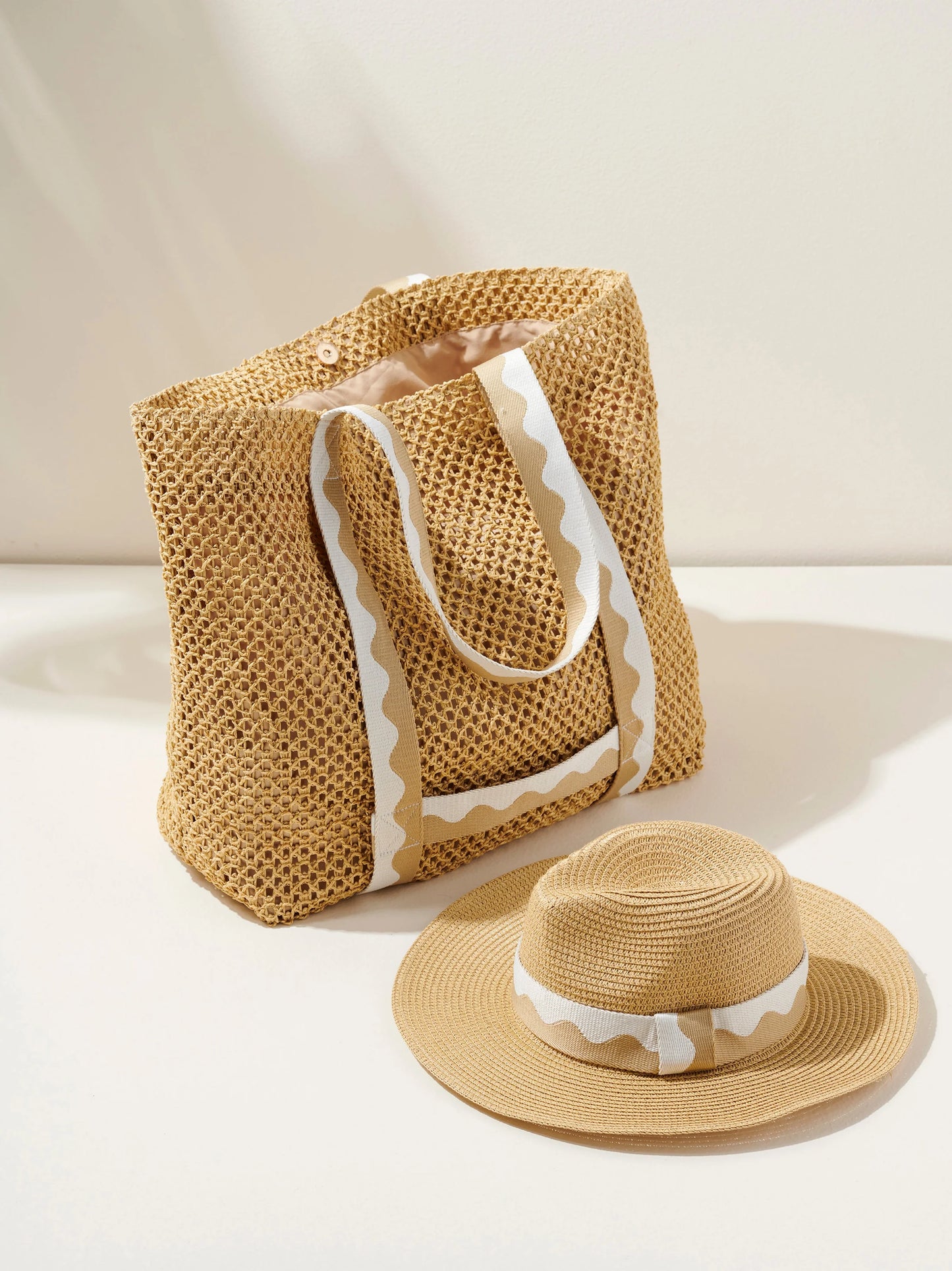 Antigua Tote & Hat Set, Sand