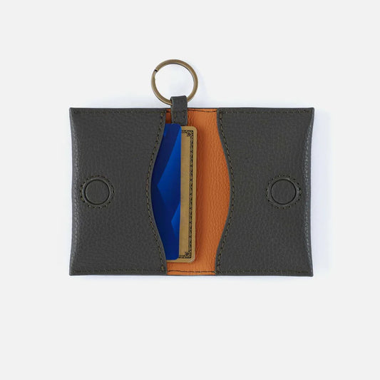 Vida Card Case in Micro Pebbled Leather - Desert Palm