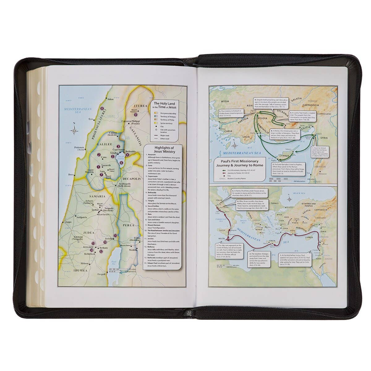 KJV Bible Deluxe Gift Faux Leather, Gray/Black w/zipper