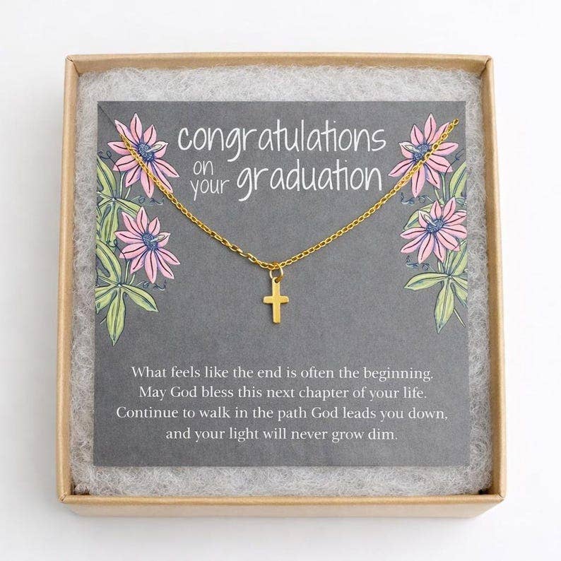 Graduation Cross Necklace