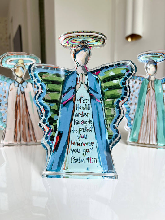 "To Protect You Angel" acrylic shelfie: Small