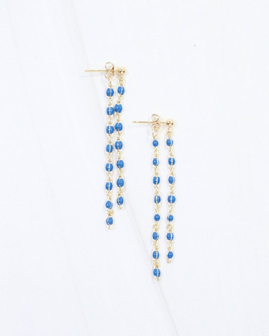 LuLu Chain Drop Earring Navy