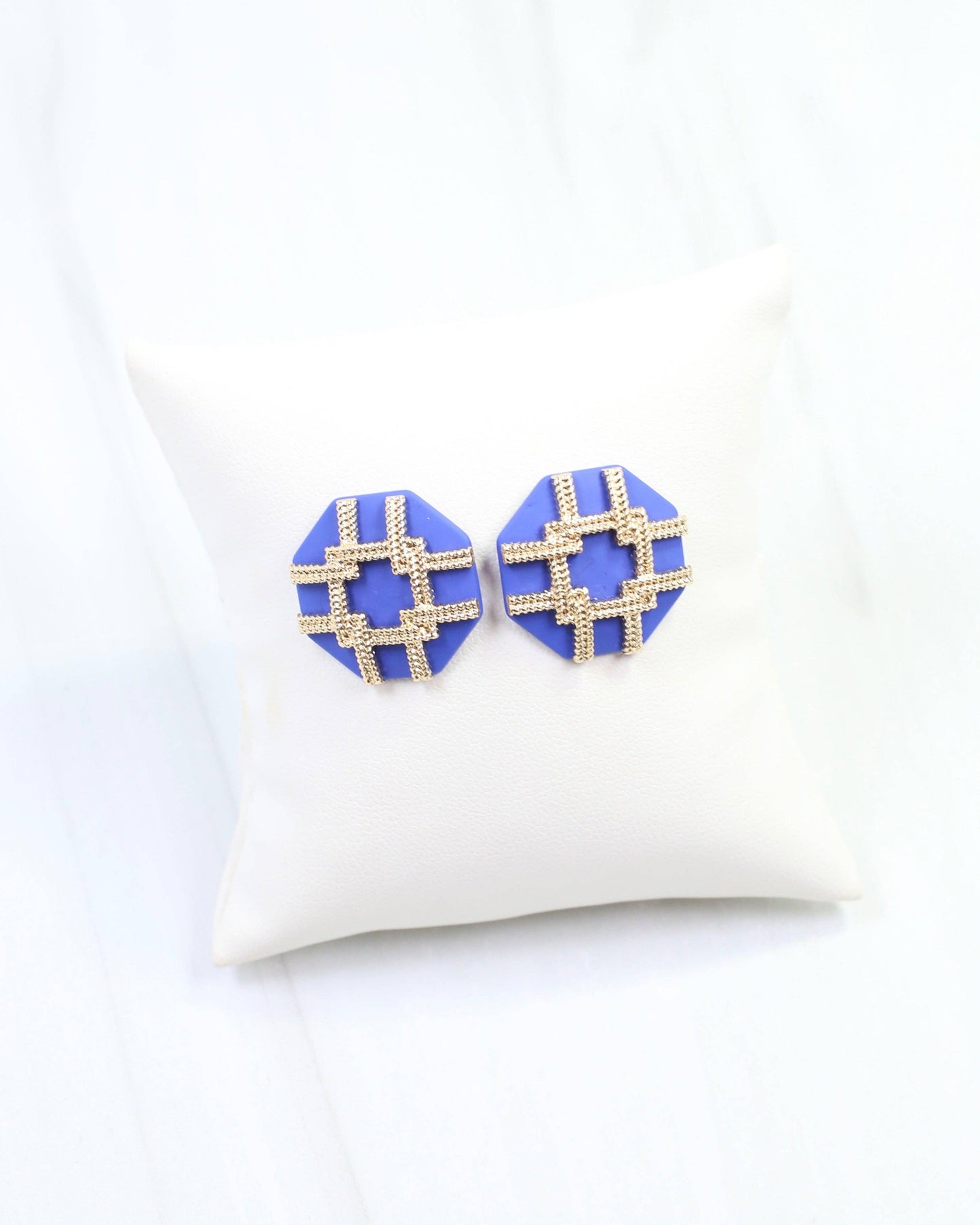 Avril Octagon Post Earring Blue