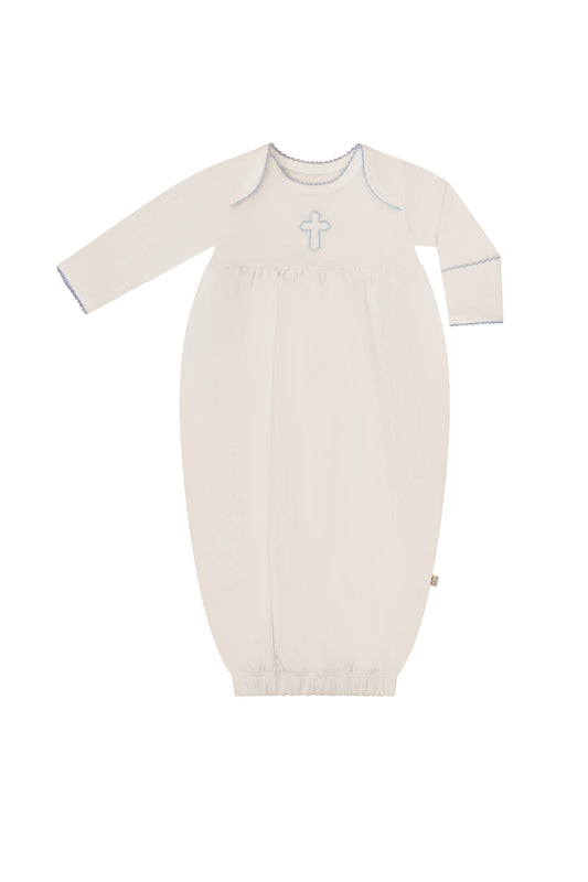 Pip Embroidered Gown - Blue Cross