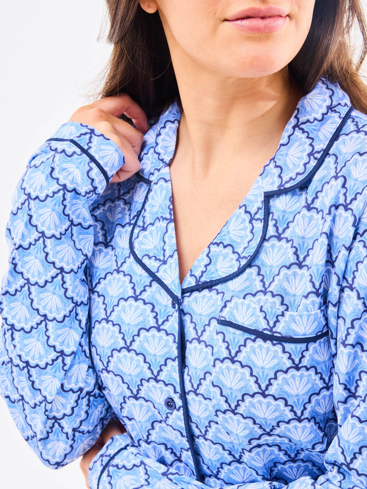 Women's Charlotte Pajama Pants Set | Second Glance Blue