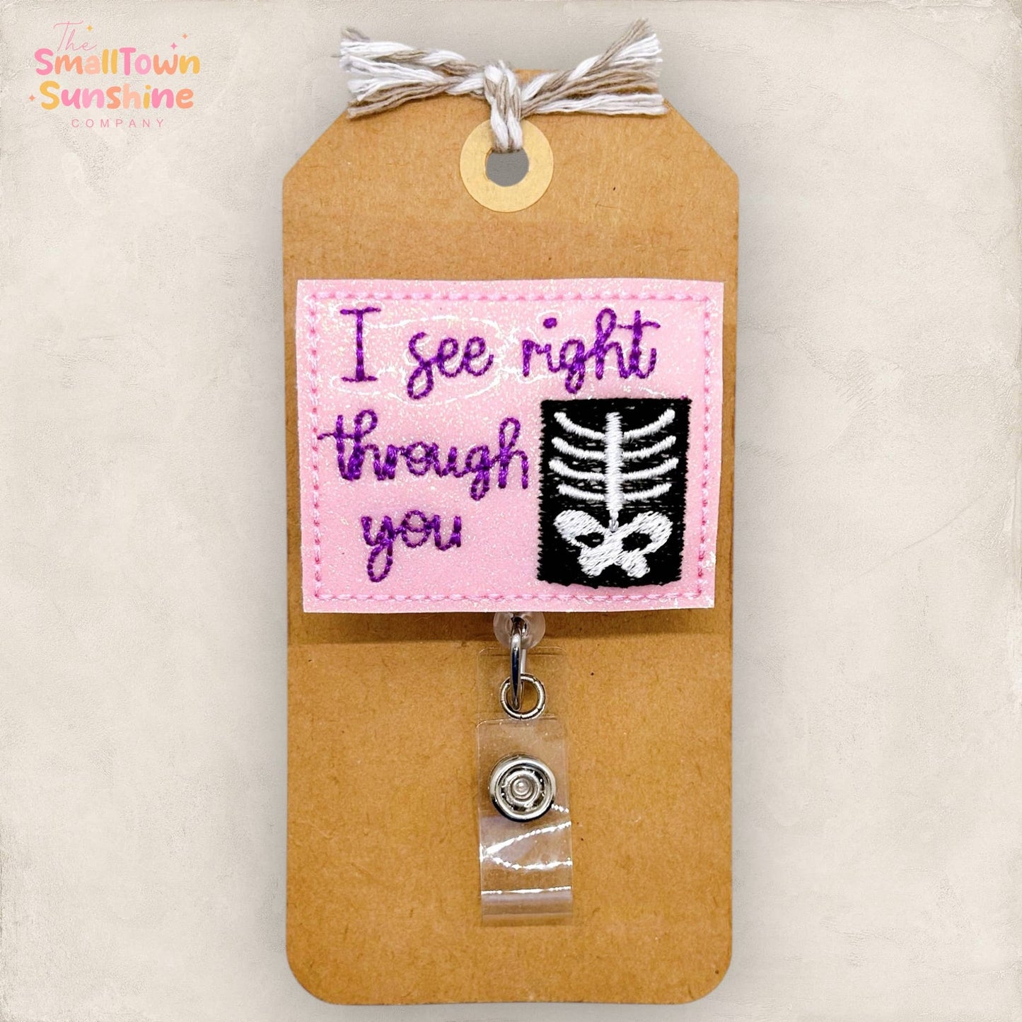 I See Right Through You Badge Reel  : Black / Swivel