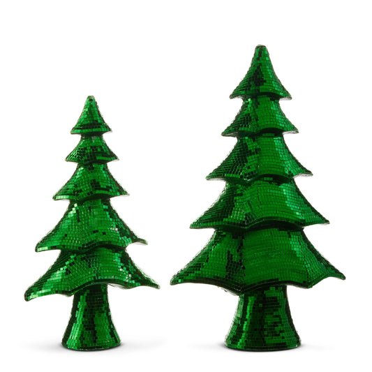 20" Green Layered Disco Ball Trees