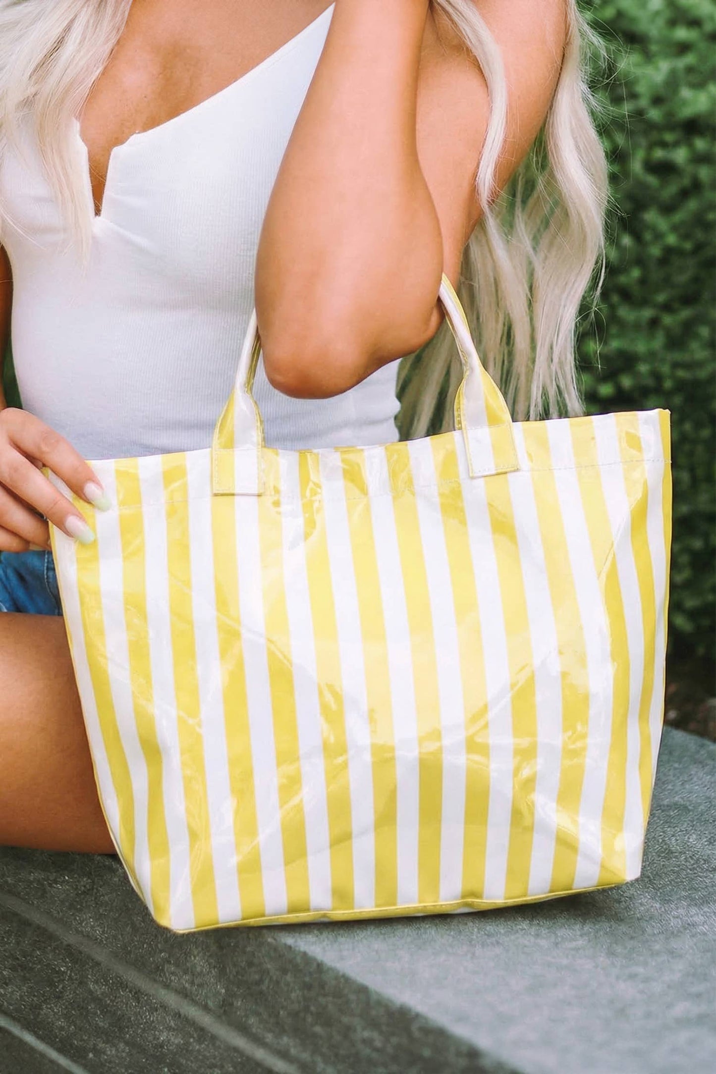 LDC Glossy Striped Tote One Size