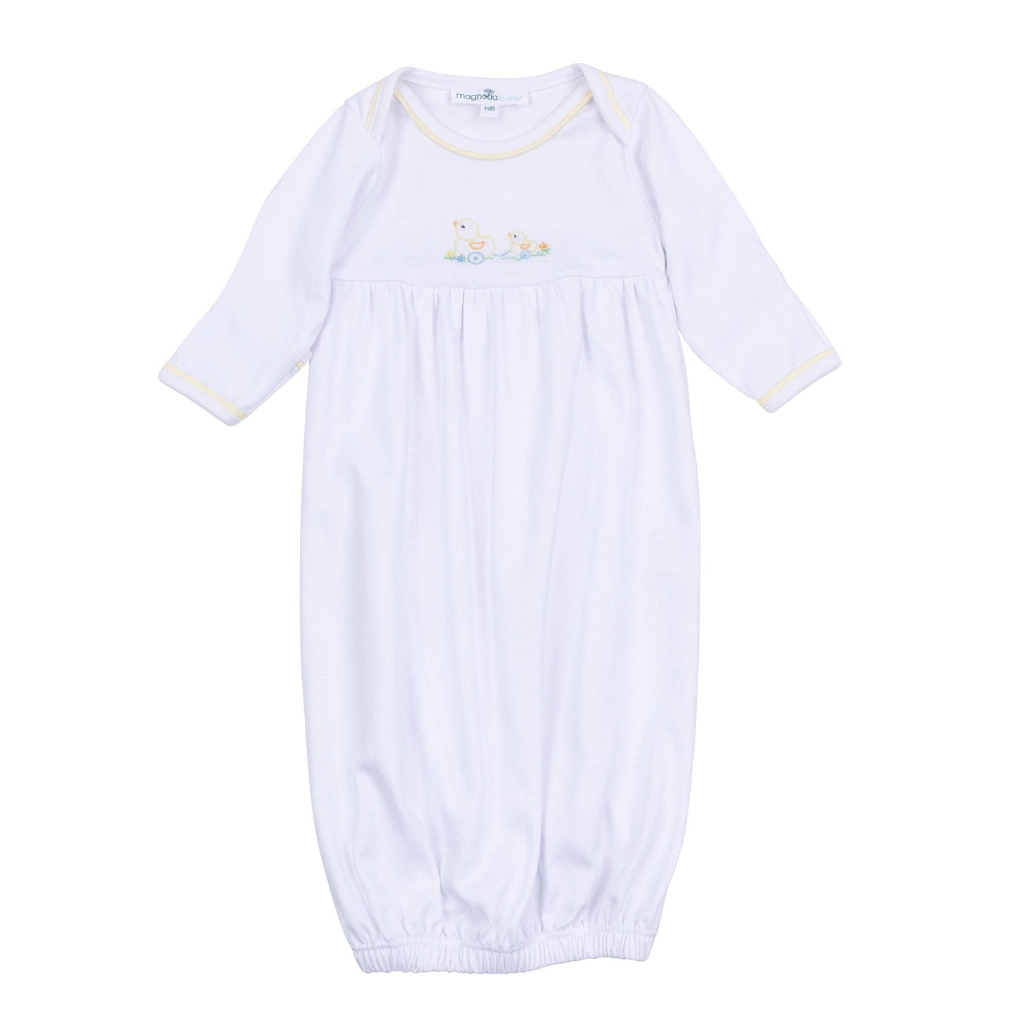 Vintage Duckie Pulltoy Gathered Gown - Yellow: 3 Months