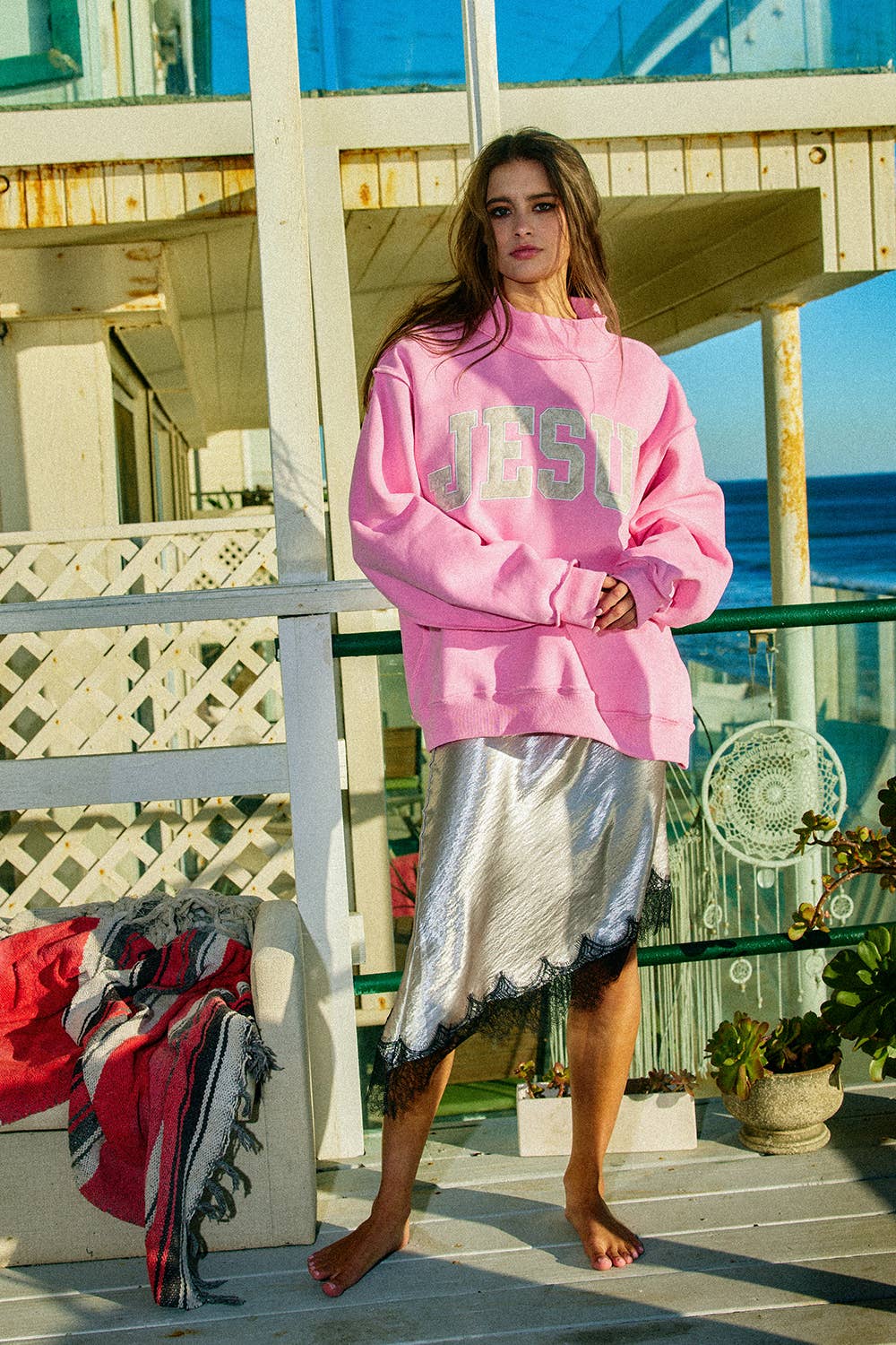 Jesus Camo Embroidered Mockneck Sweatshirt