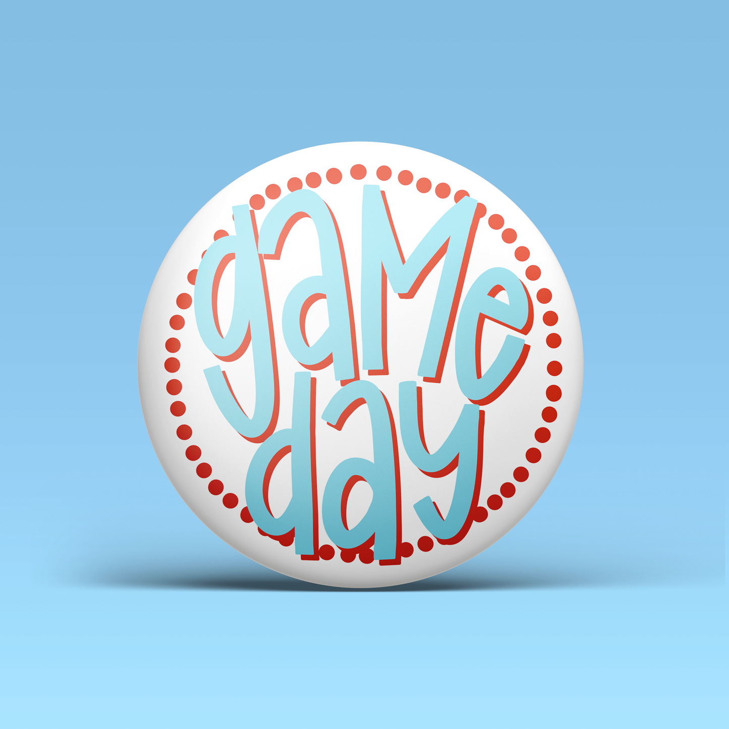 Blue & Red Game Day Polka Dots Game Day Pin