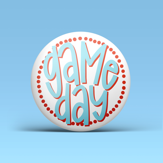 Blue & Red Game Day Polka Dots Game Day Pin