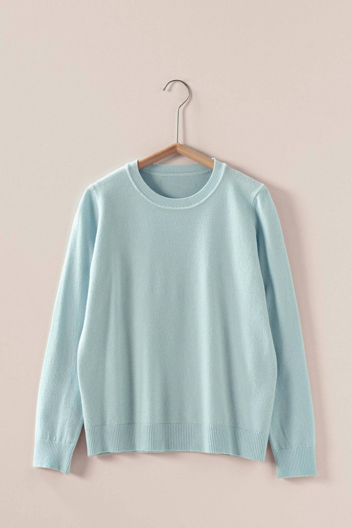Soft Viscose Blend Crewneck Knit Pullover: Black / S-M-L:2-2-2