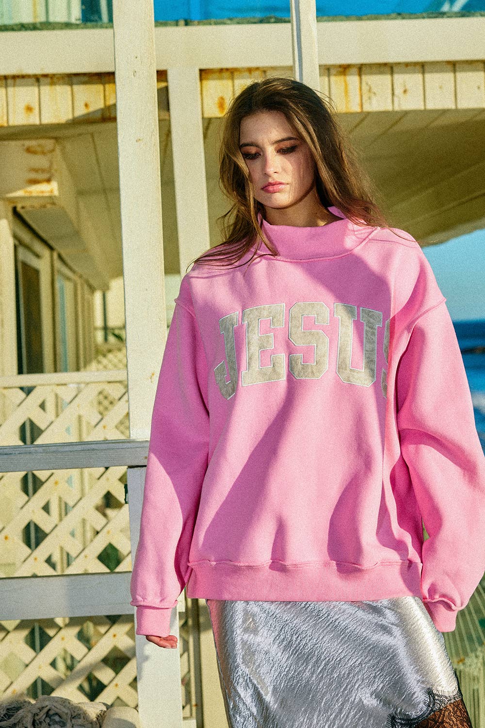 Jesus Camo Embroidered Mockneck Sweatshirt