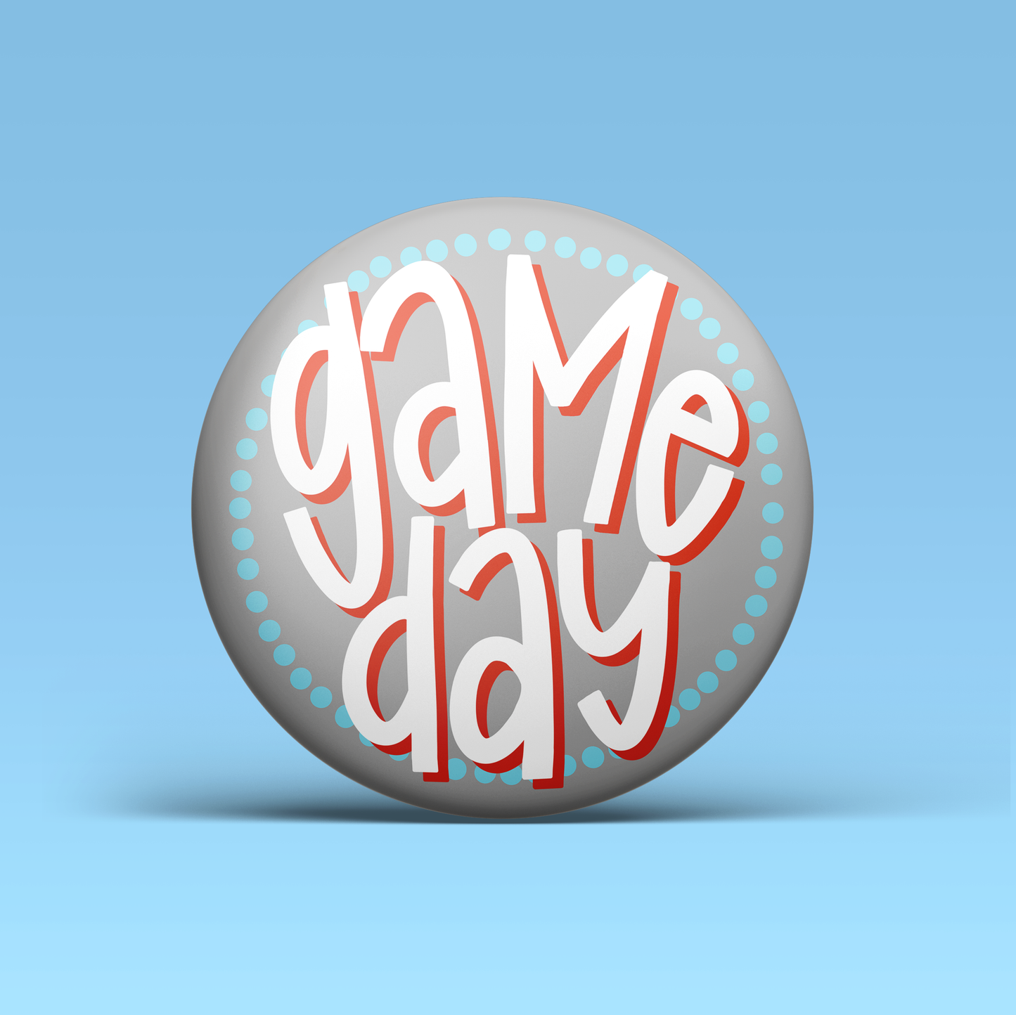 Blue & Red Game Day Polka Dots Game Day Pin