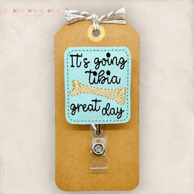 It’s Going Tibia Great Day Badge Reel: Black / Swivel