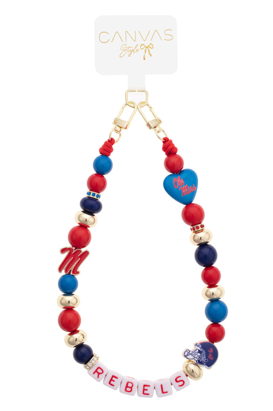 Ole Miss Rebels Beaded Cellphone Wristlet