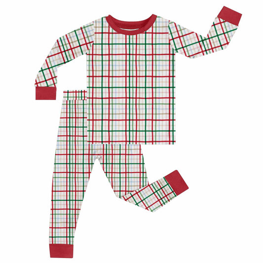 Festive Plaid - LS/Pants Toddler Pajamas: 3T