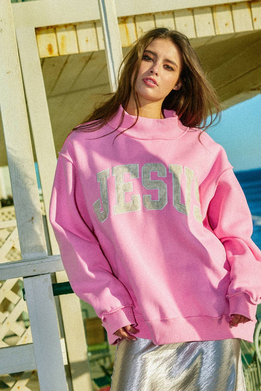 Jesus Camo Embroidered Mockneck Sweatshirt