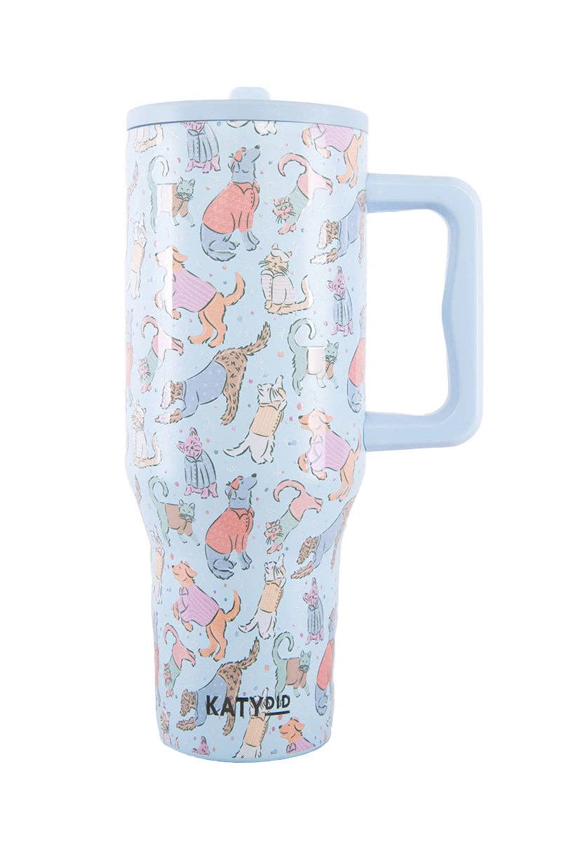 Posh Pets Party Hydration Flip Top Tumbler: Light Blue