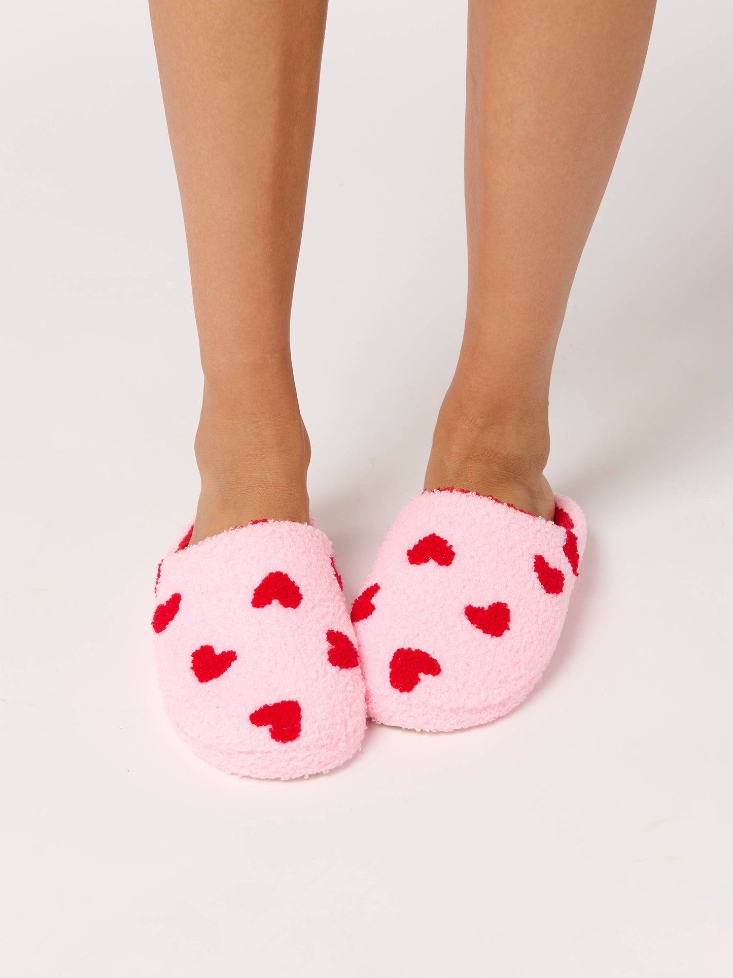 HEARTS SLIPPERS ,BLUSH: S/M