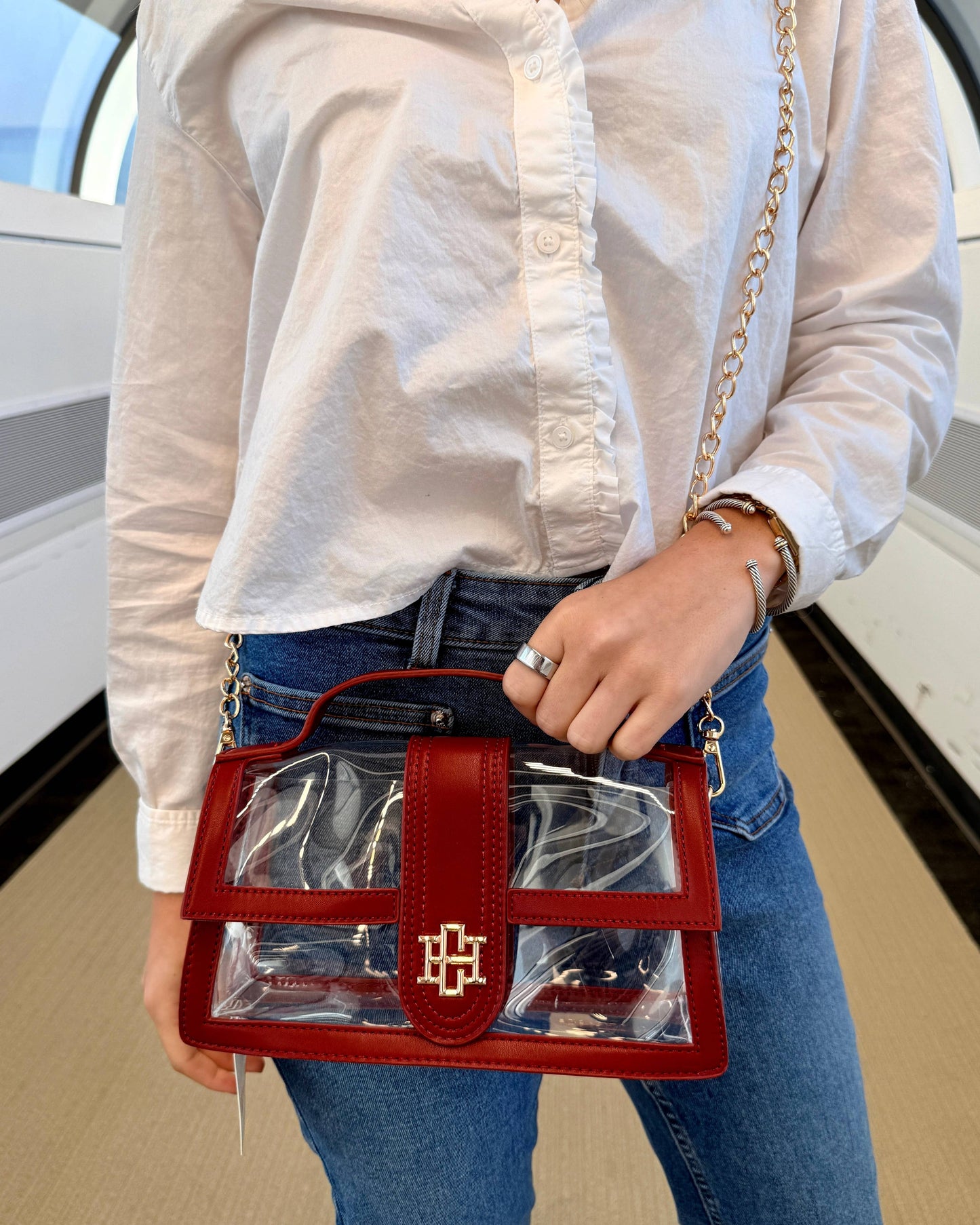 Grace Clear Bag Burgundy