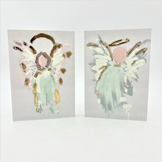 Acrylic Block Angels w/ Gold Leafing, ©Dana Shoops