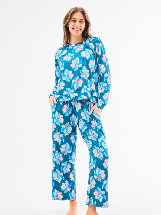 Women's Annie Pajama Pants Set | Center Stage Green