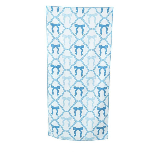 Blue Bow Microfiber Towel: Light Blue