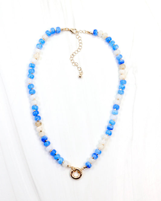 McLane Stone Necklace with Toggle Blue/White