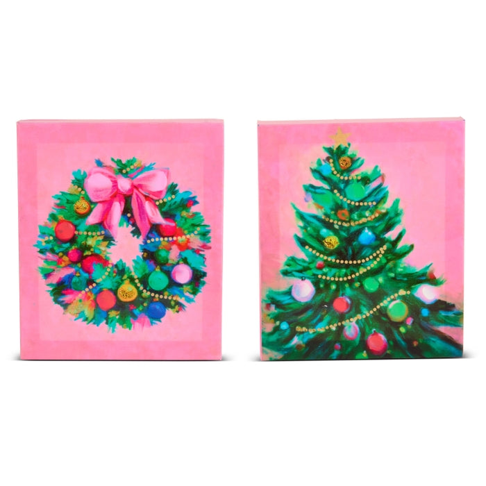 8" Brightmas Tree and Wreath Wall Art