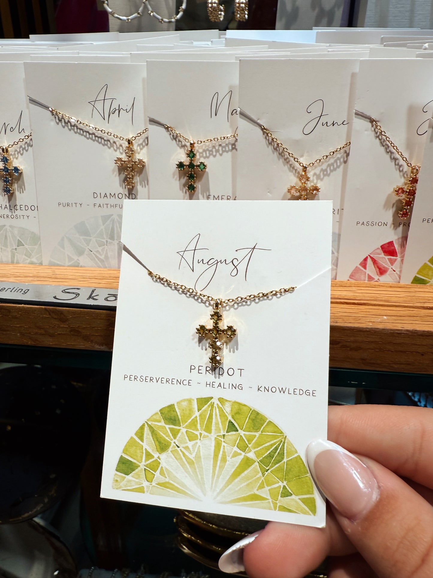 Birthstone Cross Necklace