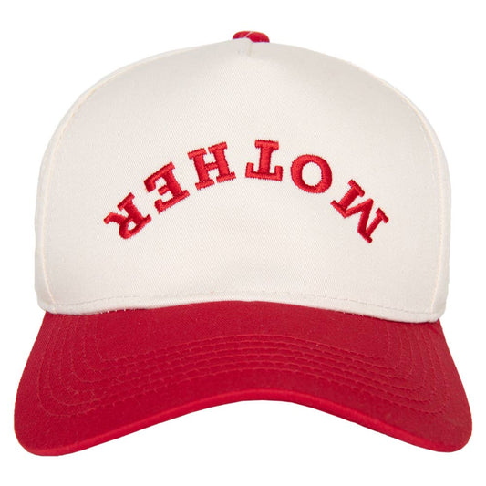 MOTHER Upside Down Two-Toned Vintage Hat: Red and Tan