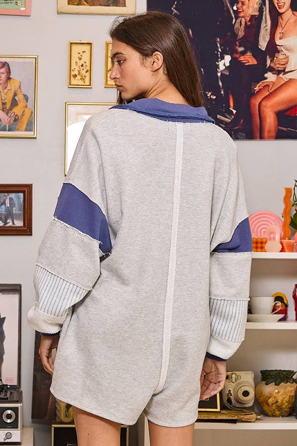 Terry Color-Block Romper