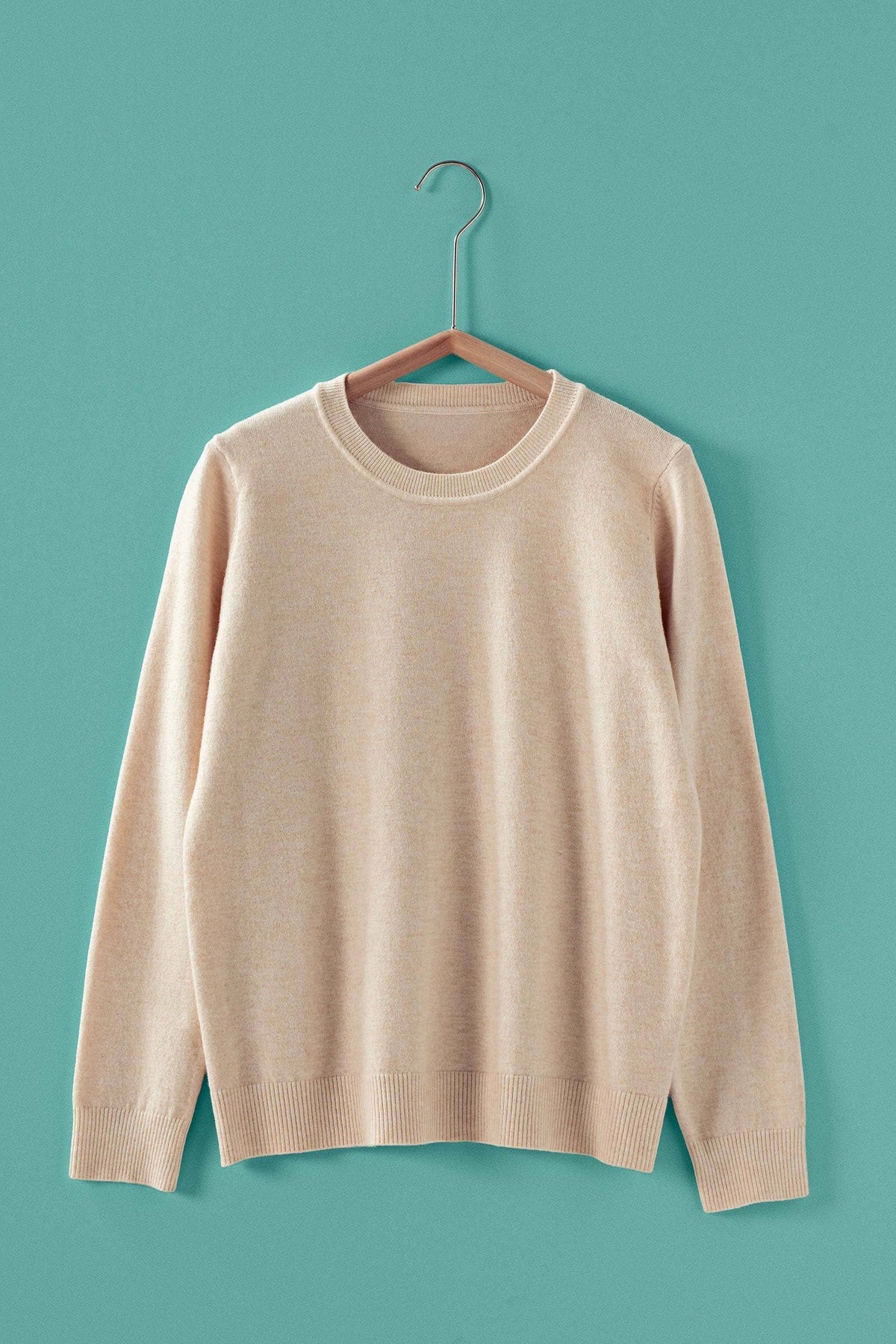 Soft Viscose Blend Crewneck Knit Pullover: Black / S-M-L:2-2-2