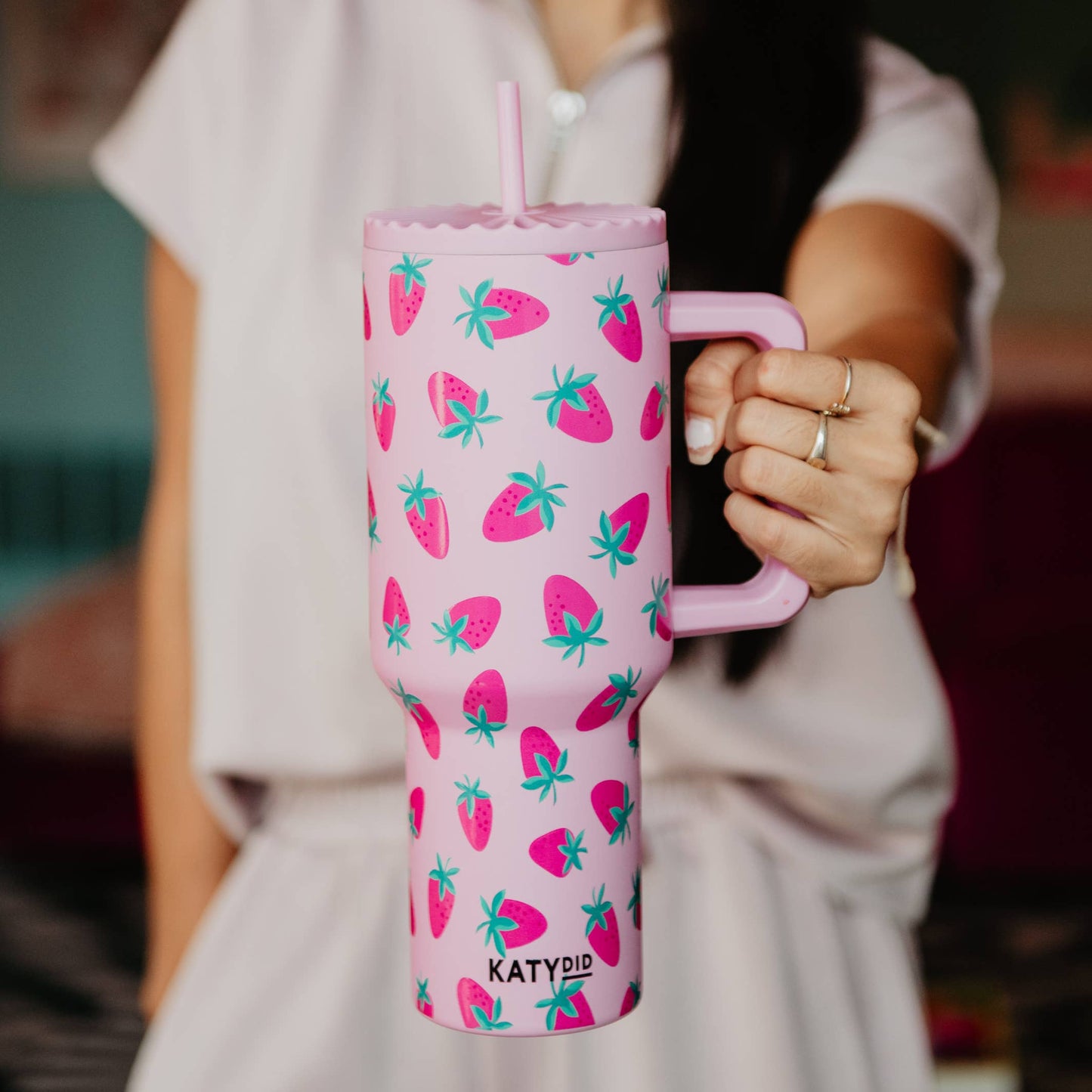Subtle Strawberry Wholesale 38 Oz Tumbler: Pink