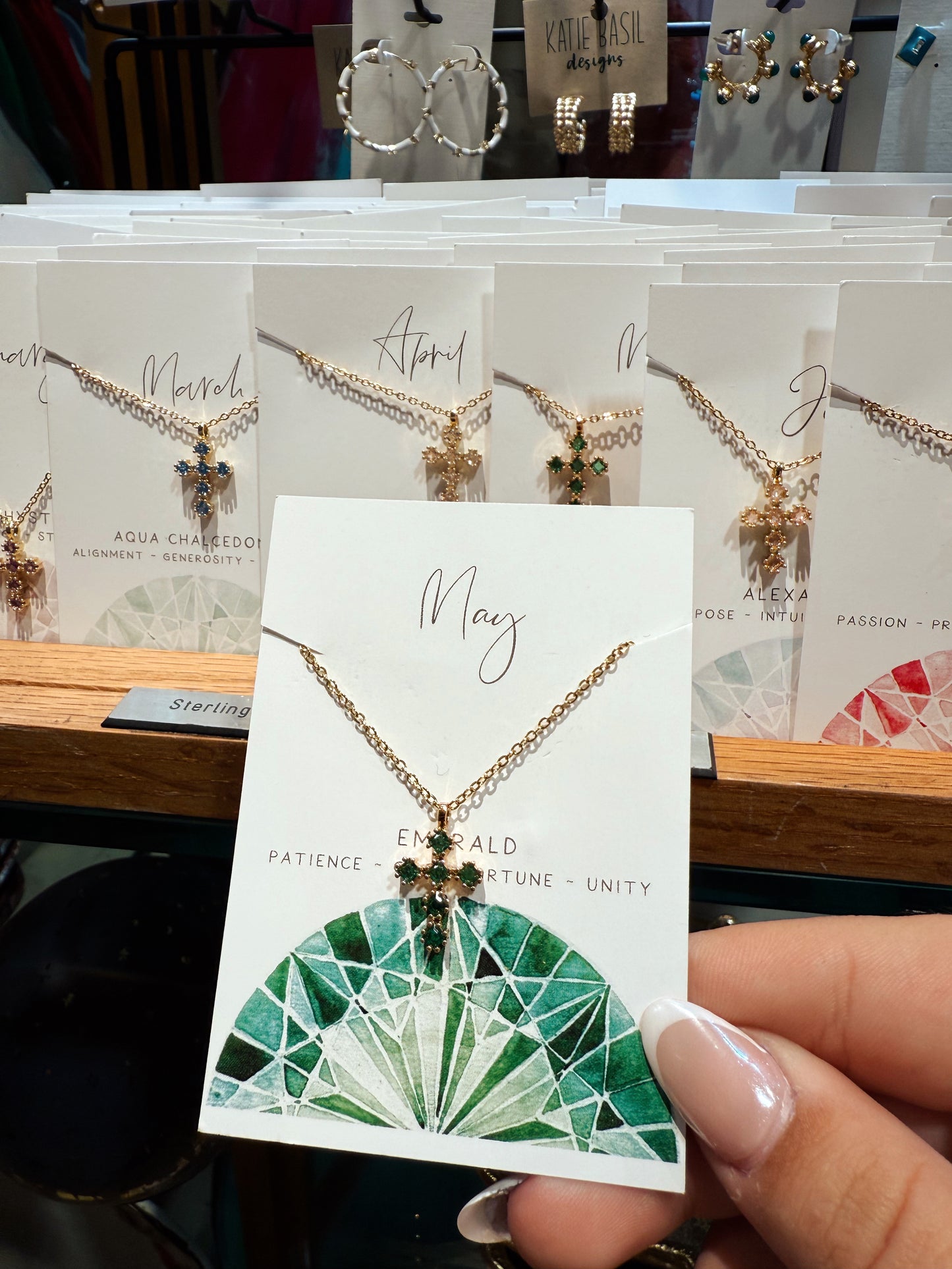 Birthstone Cross Necklace