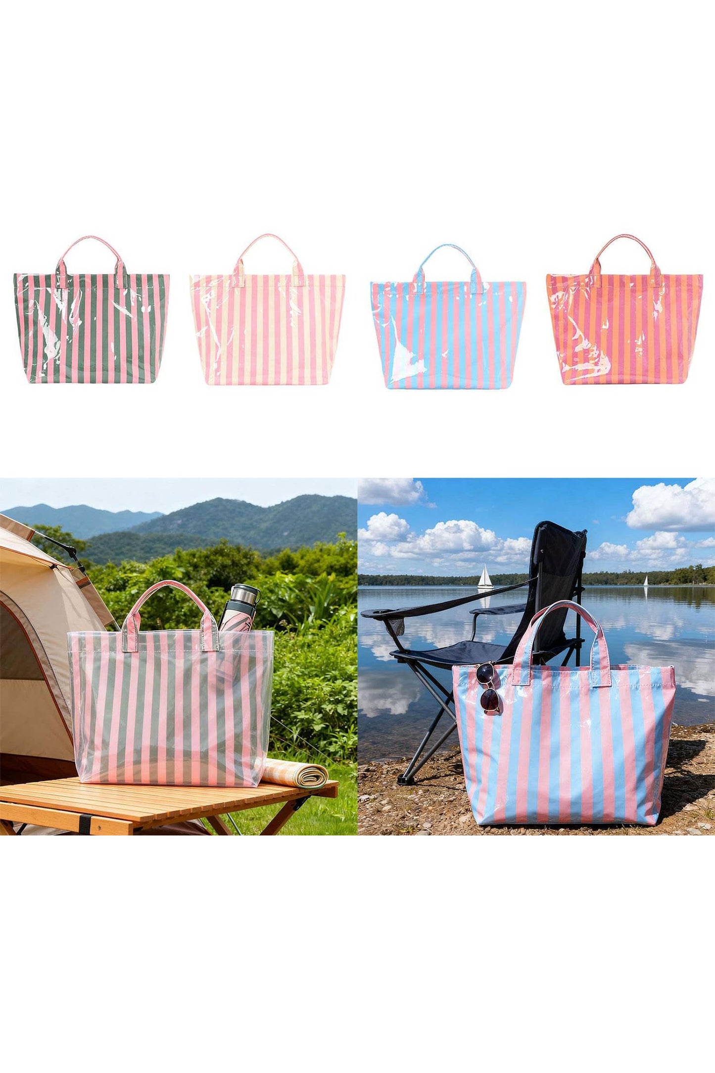 LDC Glossy Striped Tote One Size