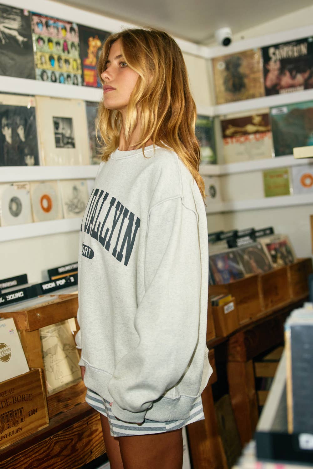 DILLYDALLYIN Reversible Oversized Sweatshirt ASH GREY