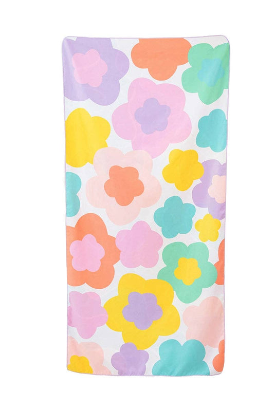 Groovy Flower Microfiber Reversible Towel: Multicolored