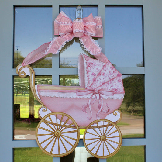 Welcome Baby- Door Hanger: Pink- It's a Girl