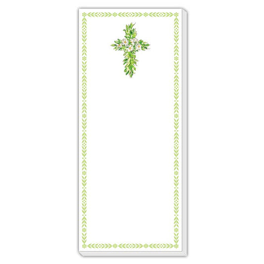 Floral Cross Skinny Notepad