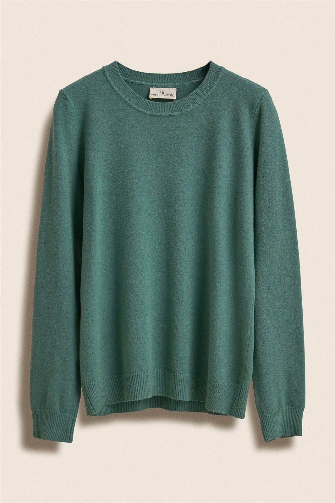 Soft Viscose Blend Crewneck Knit Pullover: Black / S-M-L:2-2-2