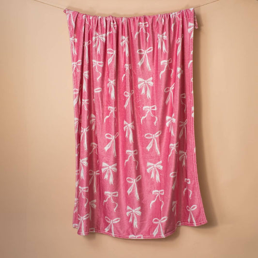 Hannah Bow Throw - Pink