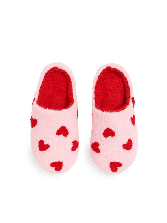 HEARTS SLIPPERS ,BLUSH: S/M